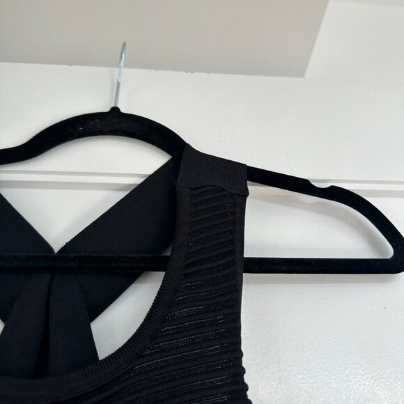 Jonathan Simkhai Ribbed Bodycon Midi Dress Criss-cross Open Back Sz Small Black - Picture 8 of 11